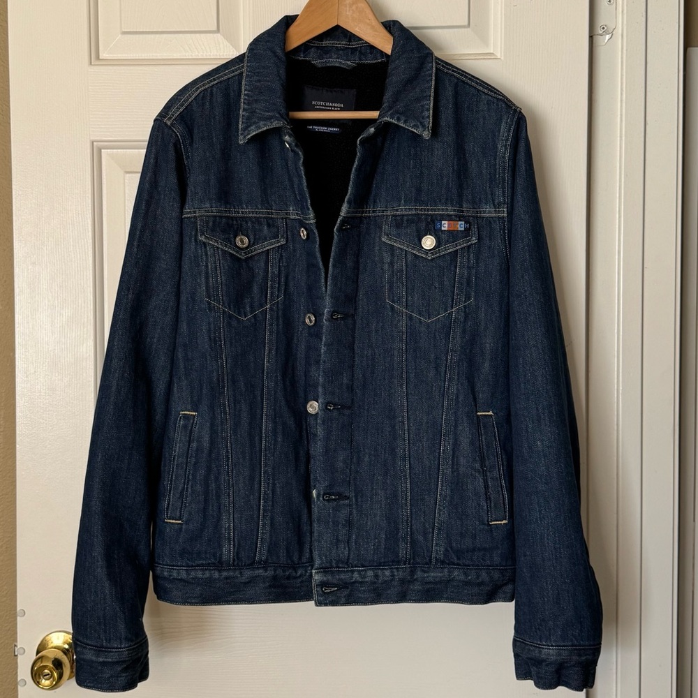 Scotch & Soda Sherpa-Lined Trucker Denim Jacket M
